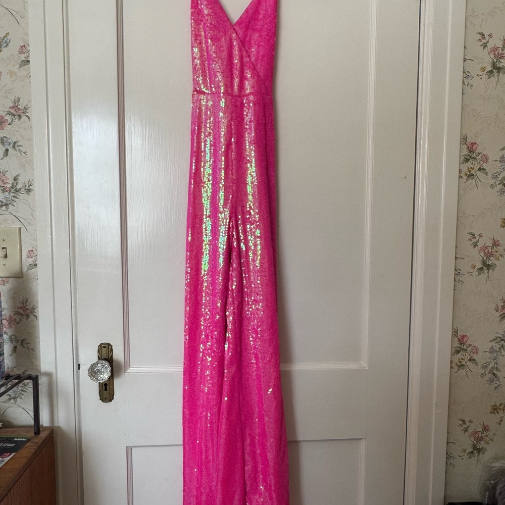 Pink Sequin Jumpsuit